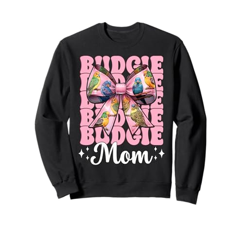 Wellensittich Mama Papagei Muttertag Kokette Schleife Sweatshirt Wellensittich Mama Papagei Muttertag Kokette Schleife Sweatshirt von Womens Pink Coquette Bow Parakeet Budgie Gifts