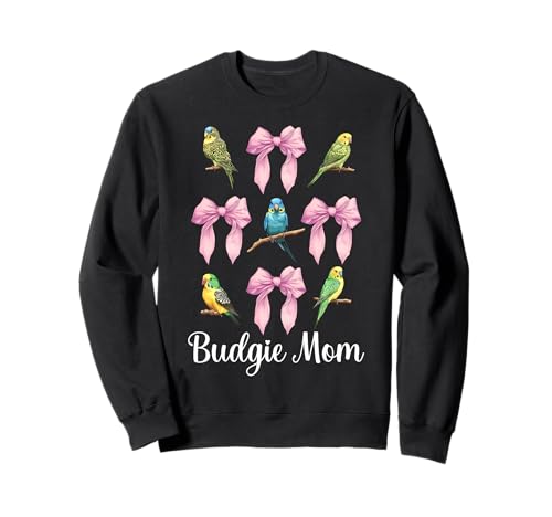 Wellensittich Mama Papagei Muttertag Kokette Schleife Sweatshirt von Womens Pink Coquette Bow Parakeet Budgie Gifts