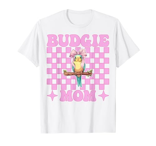 Wellensittich Mama Papagei Muttertag Kokette Schleife T-Shirt von Womens Pink Coquette Bow Parakeet Budgie Gifts