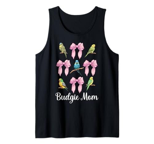 Wellensittich Mama Papagei Muttertag Kokette Schleife Tank Top von Womens Pink Coquette Bow Parakeet Budgie Gifts