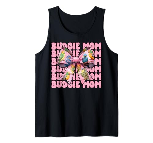 Wellensittich Mama Papagei Muttertag Kokette Schleife Tank Top von Womens Pink Coquette Bow Parakeet Budgie Gifts