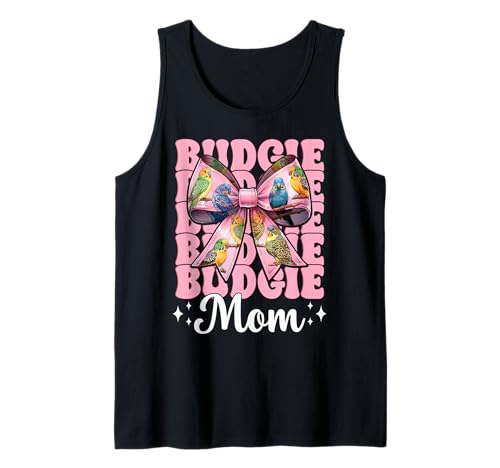 Wellensittich Mama Papagei Muttertag Kokette Schleife Tank Top von Womens Pink Coquette Bow Parakeet Budgie Gifts