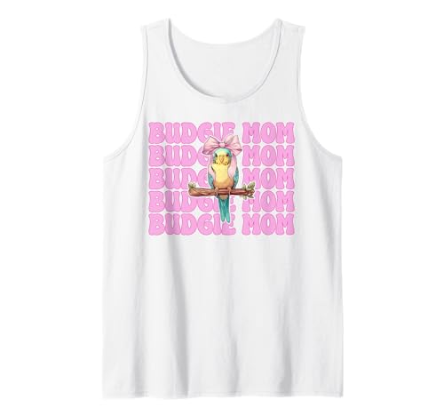 Wellensittich Mama Papagei Muttertag Kokette Schleife Tank Top von Womens Pink Coquette Bow Parakeet Budgie Gifts