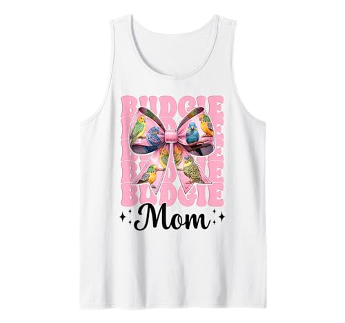 Wellensittich Mama Papagei Muttertag Kokette Schleife Tank Top von Womens Pink Coquette Bow Parakeet Budgie Gifts