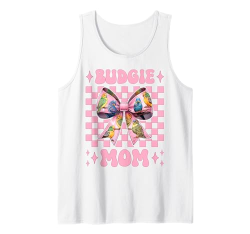 Wellensittich Mama Papagei Muttertag Kokette Schleife Tank Top von Womens Pink Coquette Bow Parakeet Budgie Gifts