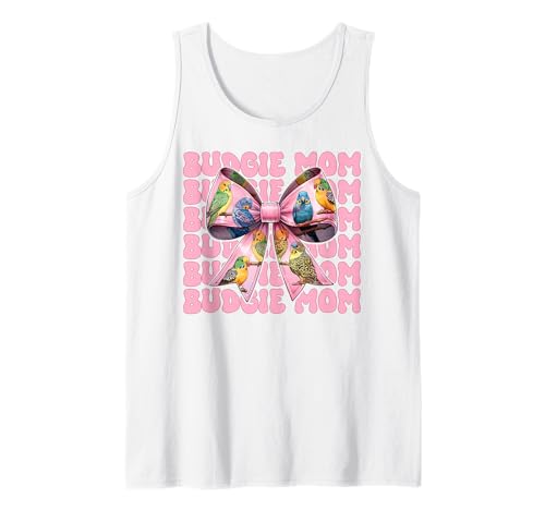 Wellensittich Mama Papagei Muttertag Kokette Schleife Tank Top von Womens Pink Coquette Bow Parakeet Budgie Gifts