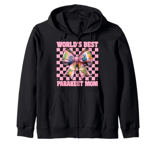World's Best Sittich Mama Wellensittich Papagei Muttertag Kapuzenjacke von Womens Pink Coquette Bow Parakeet Budgie Gifts