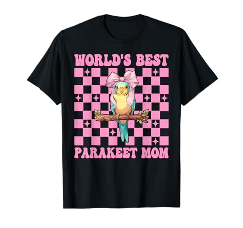 World's Best Sittich Mama Wellensittich Papagei Muttertag T-Shirt von Womens Pink Coquette Bow Parakeet Budgie Gifts