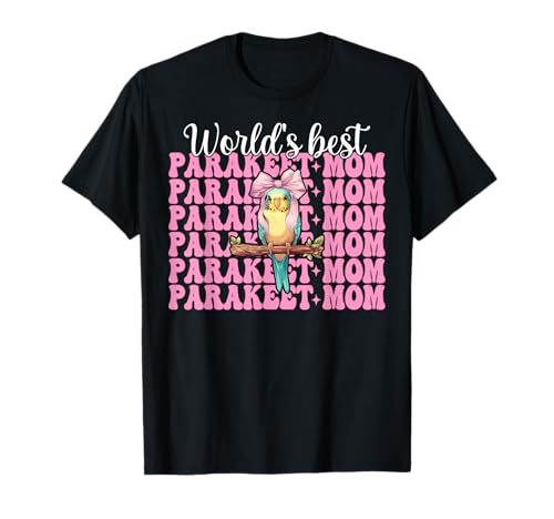 World's Best Sittich Mama Wellensittich Papagei Muttertag T-Shirt von Womens Pink Coquette Bow Parakeet Budgie Gifts