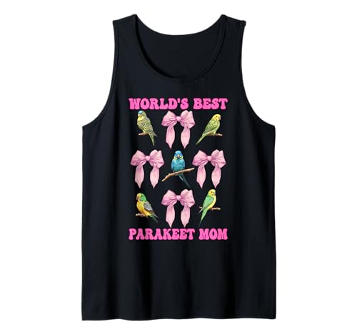 World's Best Sittich Mama Wellensittich Papagei Muttertag Tank Top von Womens Pink Coquette Bow Parakeet Budgie Gifts