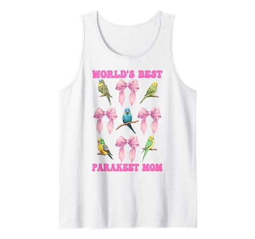 World's Best Sittich Mama Wellensittich Papagei Muttertag Tank Top von Womens Pink Coquette Bow Parakeet Budgie Gifts