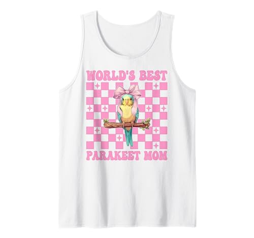 World's Best Sittich Mama Wellensittich Papagei Muttertag Tank Top von Womens Pink Coquette Bow Parakeet Budgie Gifts