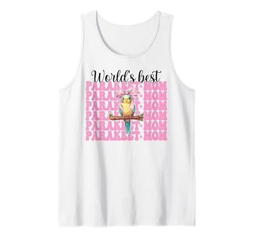 World's Best Sittich Mama Wellensittich Papagei Muttertag Tank Top von Womens Pink Coquette Bow Parakeet Budgie Gifts