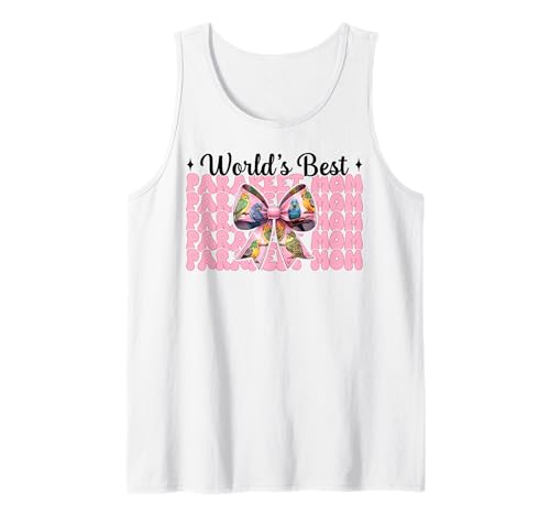World's Best Sittich Mama Wellensittich Papagei Muttertag Tank Top von Womens Pink Coquette Bow Parakeet Budgie Gifts