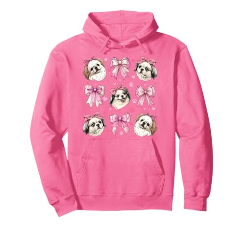 Pekinese Dog Mom Girl Coquette Bow Pink Pullover Hoodie Pekinese Dog Mom Girl Coquette Bow Pink Pullover Hoodie von Womens Pink Coquette Bow Pekingese Dog Gifts