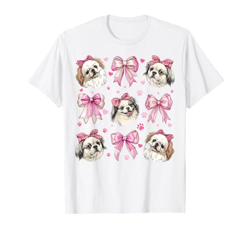 Pekinese Dog Mom Girl Coquette Bow Pink T-Shirt Pekinese Dog Mom Girl Coquette Bow Pink T-Shirt von Womens Pink Coquette Bow Pekingese Dog Gifts