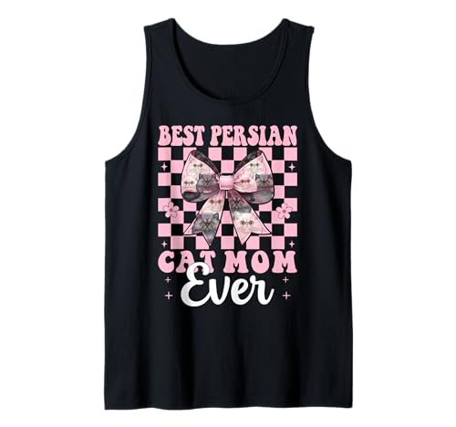 Best Persian Cat Mom Ever Mama Muttertag Kokette Schleife Tank Top von Womens Pink Coquette Bow Persian Cat Pet Gifts
