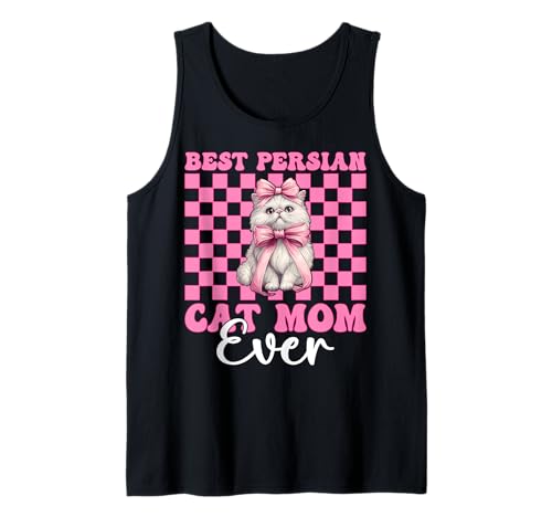 Best Persian Cat Mom Ever Mama Muttertag Kokette Schleife Tank Top von Womens Pink Coquette Bow Persian Cat Pet Gifts