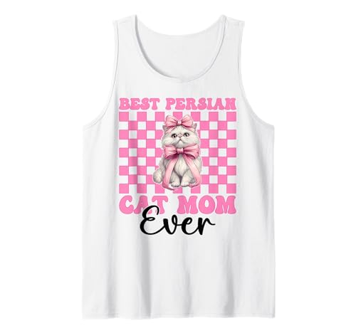 Best Persian Cat Mom Ever Mama Muttertag Kokette Schleife Tank Top von Womens Pink Coquette Bow Persian Cat Pet Gifts