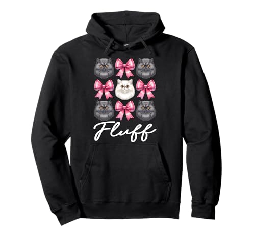 Fluff Perserkatze Mädchen Katze Mama Rosa Kokette Schleife Pullover Hoodie von Womens Pink Coquette Bow Persian Cat Pet Gifts
