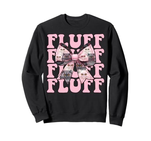 Fluff Perserkatze Mädchen Katze Mama Rosa Kokette Schleife Sweatshirt von Womens Pink Coquette Bow Persian Cat Pet Gifts