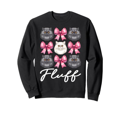 Fluff Perserkatze Mädchen Katze Mama Rosa Kokette Schleife Sweatshirt von Womens Pink Coquette Bow Persian Cat Pet Gifts