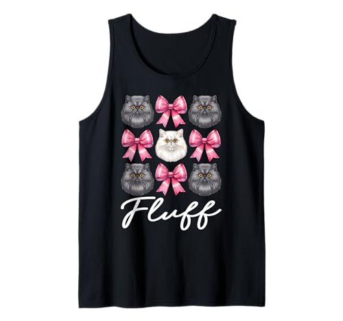 Fluff Perserkatze Mädchen Katze Mama Rosa Kokette Schleife Tank Top von Womens Pink Coquette Bow Persian Cat Pet Gifts