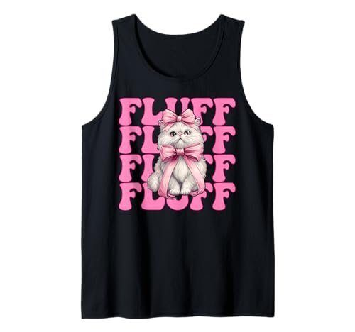Fluff Perserkatze Mädchen Katze Mama Rosa Kokette Schleife Tank Top von Womens Pink Coquette Bow Persian Cat Pet Gifts