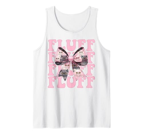 Fluff Perserkatze Mädchen Katze Mama Rosa Kokette Schleife Tank Top von Womens Pink Coquette Bow Persian Cat Pet Gifts