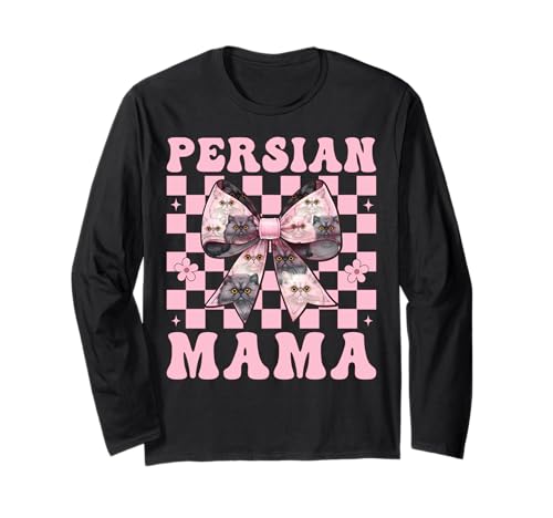 Persische Mama Mama Perserkatze Muttertag Rosa Kokette Schleife Langarmshirt von Womens Pink Coquette Bow Persian Cat Pet Gifts