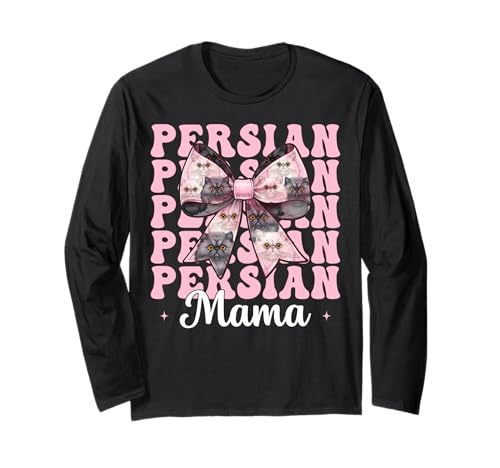 Persische Mama Mama Perserkatze Muttertag Rosa Kokette Schleife Langarmshirt von Womens Pink Coquette Bow Persian Cat Pet Gifts