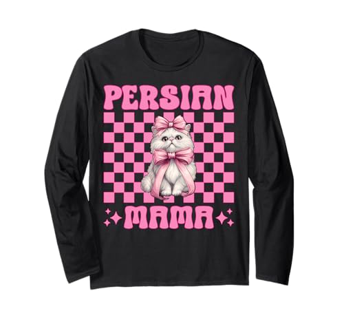 Persische Mama Mama Perserkatze Muttertag Rosa Kokette Schleife Langarmshirt von Womens Pink Coquette Bow Persian Cat Pet Gifts