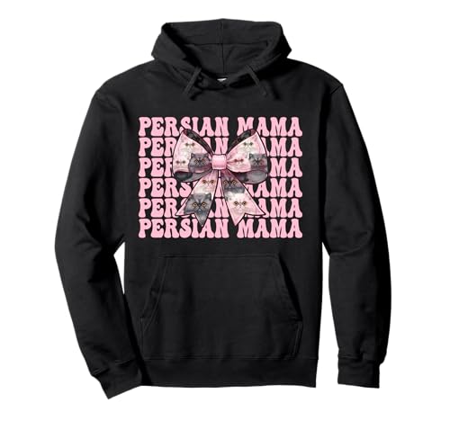 Persische Mama Mama Perserkatze Muttertag Rosa Kokette Schleife Pullover Hoodie von Womens Pink Coquette Bow Persian Cat Pet Gifts