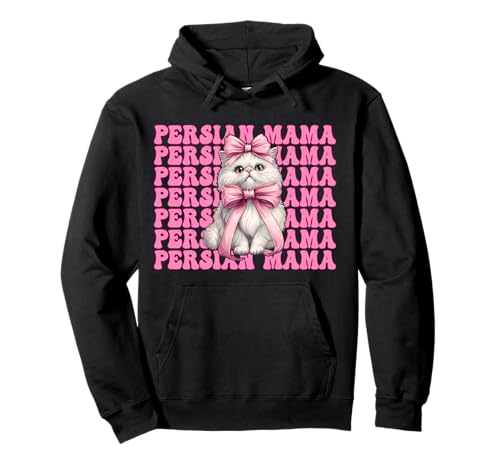 Persische Mama Mama Perserkatze Muttertag Rosa Kokette Schleife Pullover Hoodie von Womens Pink Coquette Bow Persian Cat Pet Gifts