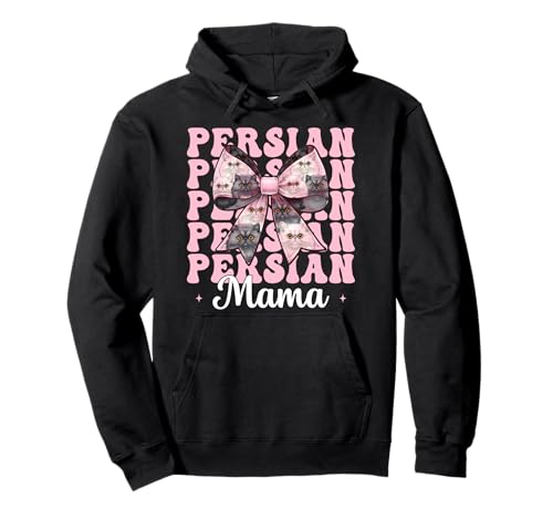 Persische Mama Mama Perserkatze Muttertag Rosa Kokette Schleife Pullover Hoodie von Womens Pink Coquette Bow Persian Cat Pet Gifts
