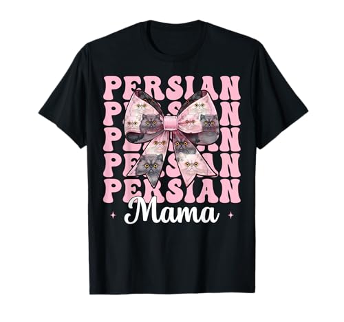 Persische Mama Mama Perserkatze Muttertag Rosa Kokette Schleife T-Shirt von Womens Pink Coquette Bow Persian Cat Pet Gifts