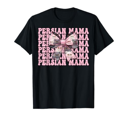 Persische Mama Mama Perserkatze Muttertag Rosa Kokette Schleife T-Shirt von Womens Pink Coquette Bow Persian Cat Pet Gifts