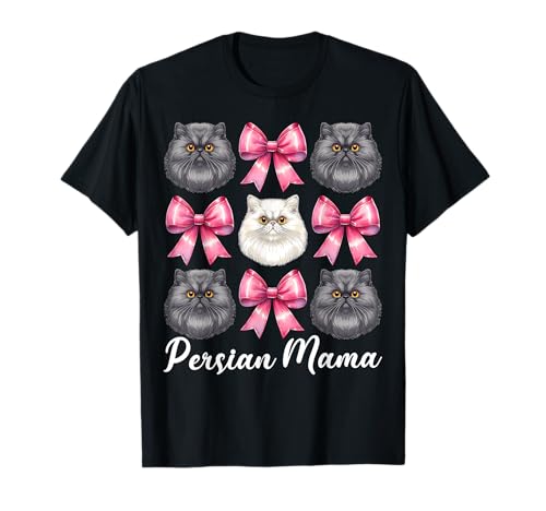 Persische Mama Mama Perserkatze Muttertag Rosa Kokette Schleife T-Shirt von Womens Pink Coquette Bow Persian Cat Pet Gifts