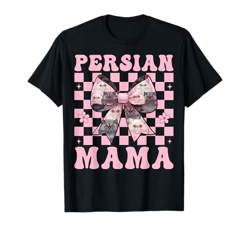 Persische Mama Mama Perserkatze Muttertag Rosa Kokette Schleife T-Shirt von Womens Pink Coquette Bow Persian Cat Pet Gifts