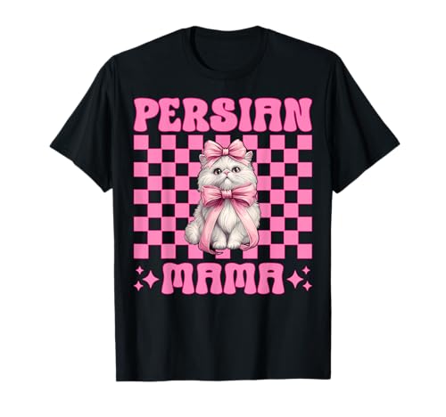Persische Mama Mama Perserkatze Muttertag Rosa Kokette Schleife T-Shirt von Womens Pink Coquette Bow Persian Cat Pet Gifts