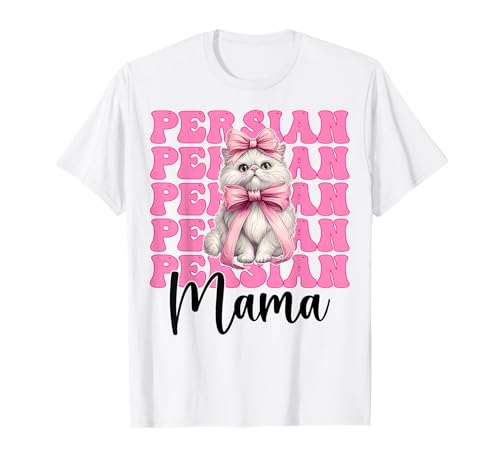 Persische Mama Mama Perserkatze Muttertag Rosa Kokette Schleife T-Shirt von Womens Pink Coquette Bow Persian Cat Pet Gifts
