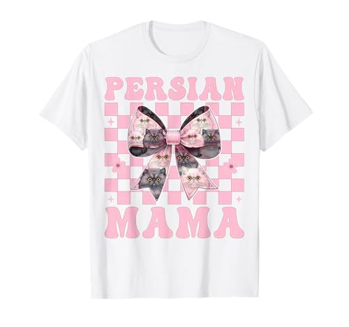 Persische Mama Mama Perserkatze Muttertag Rosa Kokette Schleife T-Shirt von Womens Pink Coquette Bow Persian Cat Pet Gifts