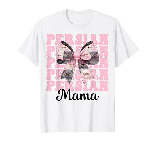 Persische Mama Mama Perserkatze Muttertag Rosa Kokette Schleife T-Shirt von Womens Pink Coquette Bow Persian Cat Pet Gifts