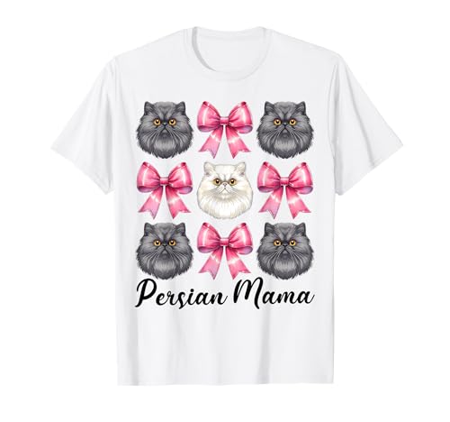 Persische Mama Mama Perserkatze Muttertag Rosa Kokette Schleife T-Shirt von Womens Pink Coquette Bow Persian Cat Pet Gifts