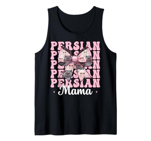 Persische Mama Mama Perserkatze Muttertag Rosa Kokette Schleife Tank Top von Womens Pink Coquette Bow Persian Cat Pet Gifts