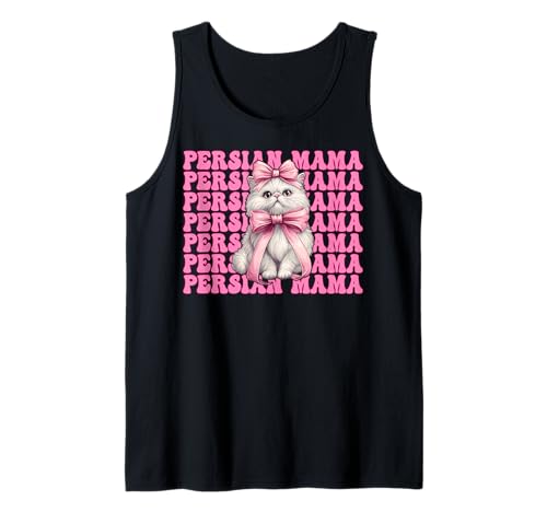 Persische Mama Mama Perserkatze Muttertag Rosa Kokette Schleife Tank Top von Womens Pink Coquette Bow Persian Cat Pet Gifts