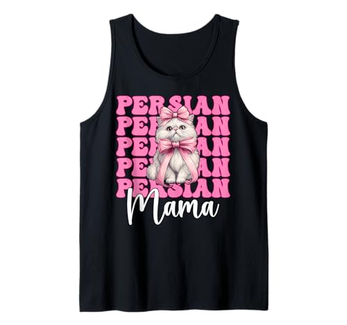 Persische Mama Mama Perserkatze Muttertag Rosa Kokette Schleife Tank Top von Womens Pink Coquette Bow Persian Cat Pet Gifts