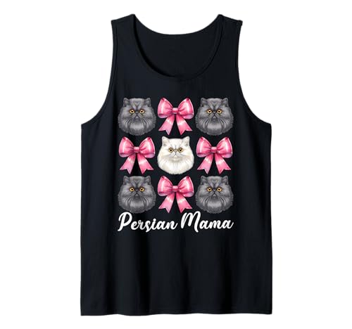 Persische Mama Mama Perserkatze Muttertag Rosa Kokette Schleife Tank Top von Womens Pink Coquette Bow Persian Cat Pet Gifts