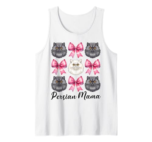 Persische Mama Mama Perserkatze Muttertag Rosa Kokette Schleife Tank Top von Womens Pink Coquette Bow Persian Cat Pet Gifts