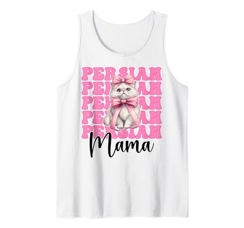 Persische Mama Mama Perserkatze Muttertag Rosa Kokette Schleife Tank Top von Womens Pink Coquette Bow Persian Cat Pet Gifts